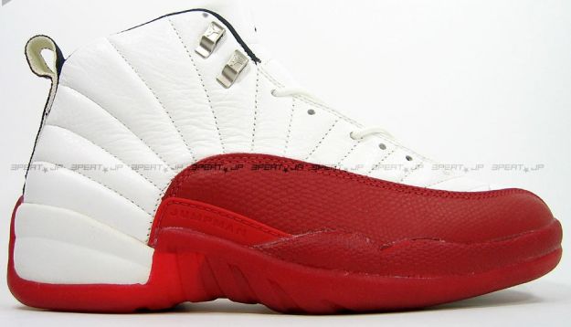 red white jordans 12