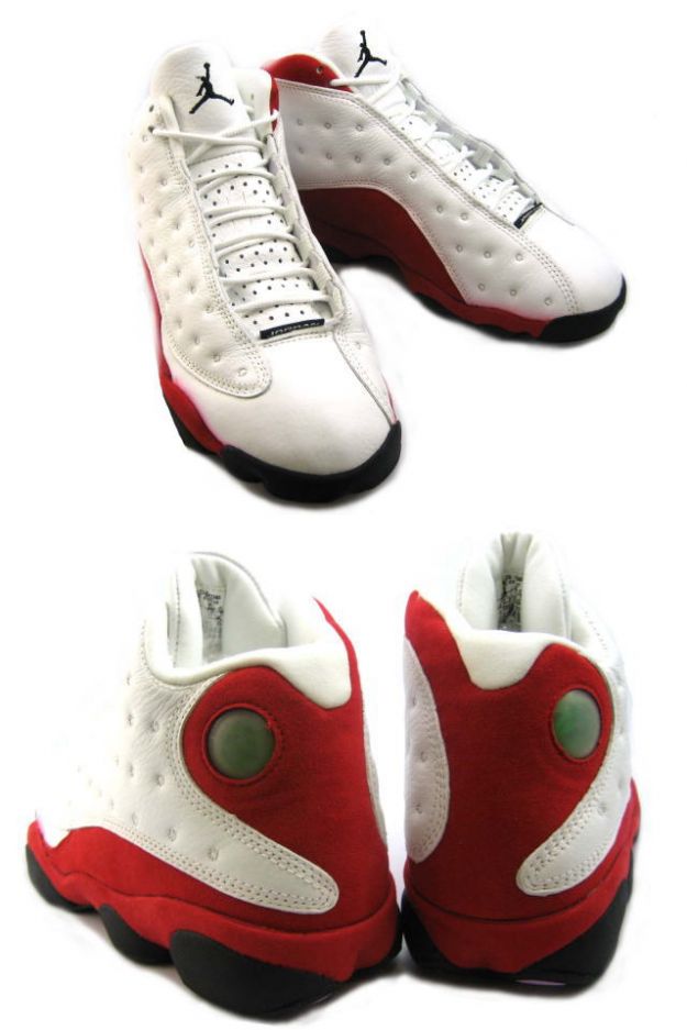 jordan 13 white black true red pearl shoes