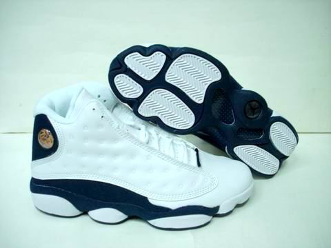 Jordan 13 Retro white blue shoes