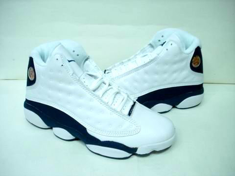 Jordan 13 Retro white blue shoes - Click Image to Close