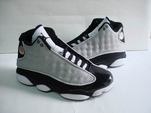Jordan 13 Retro white lgrey black shoes - Click Image to Close
