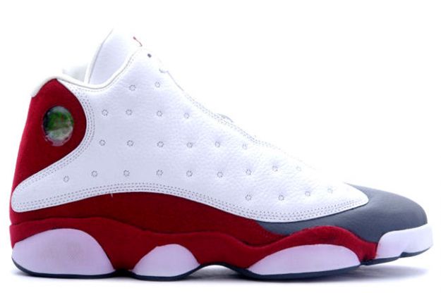 Jordan 13 Retro white team red flint grey shoes - Click Image to Close