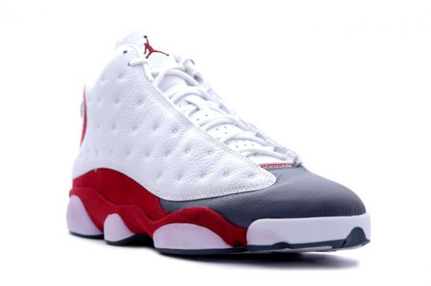 Jordan 13 Retro white team red flint grey shoes For Cheap Sale
