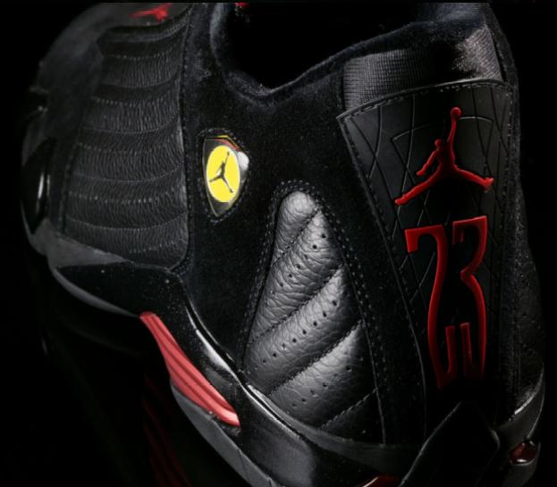 Air Jordan 14 Final Last Shot Black Varsity Red Shoes - Click Image to Close