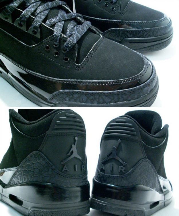 Jordan 3 Retro All Black Cat Charcoal Shoes - Click Image to Close