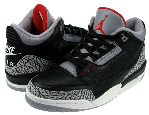 Jordan 3 Retro Black Cement Grey Shoes - Click Image to Close