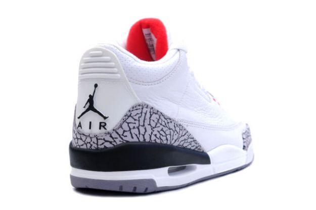 Jordan 3 Retro White Cement Grey Fire Red Shoes