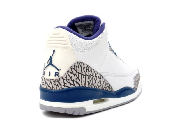 Jordan 3 Retro White True Blue Cement Shoes - Click Image to Close