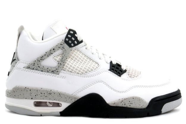 Jordan 4 Retro 1999 white black cement shoes