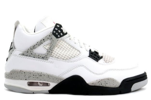 Jordan 4 Retro 1999 white black cement shoes - Click Image to Close