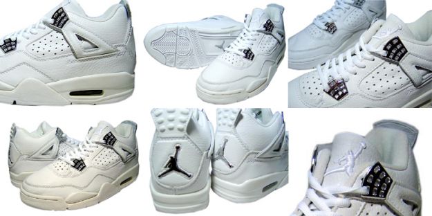 Jordan 4 Retro 2000 white chrome shoes