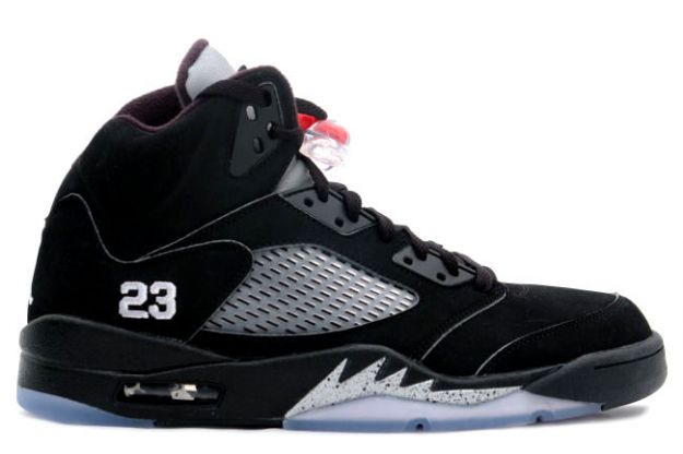 Jordan 5 Retro black metallic silver shoes