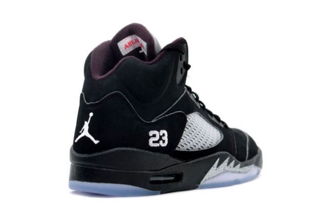 Jordan 5 Retro black metallic silver shoes