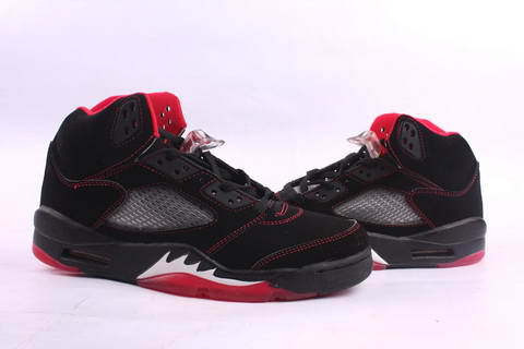 Jordan 5 Retro black red fire white shoes