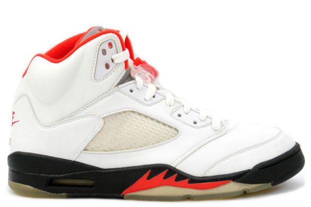 Jordan 5 Retro fire red white black fire red shoes - Click Image to Close