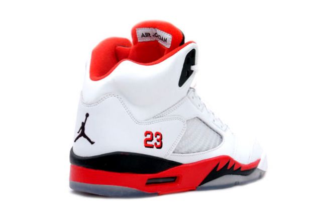 Jordan 5 Retro fire red white fire red black shoes