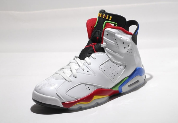 Air Jordan 6 Olympics Colors White Shoes