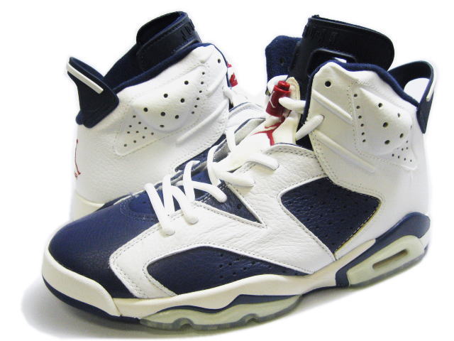 Jordan 6 Retro olympic midnight navy varsity red white shoes