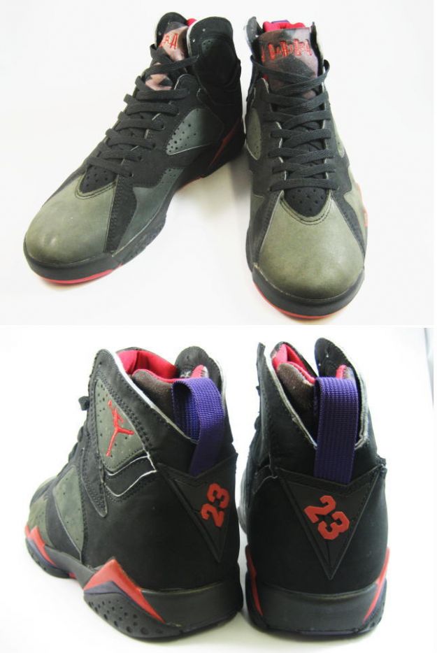 Air Jordan 7 Black Dark Charcoal True Red Shoes