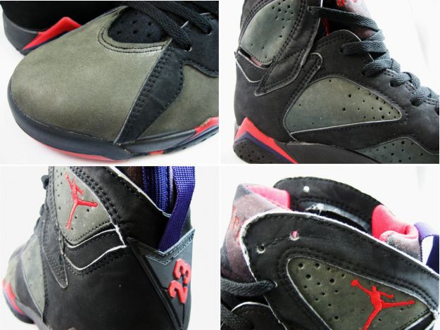 Air Jordan 7 Black Dark Charcoal True Red Shoes - Click Image to Close