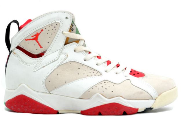 Air Jordan 7 Hare White Light Silver True Red Shoes - Click Image to Close