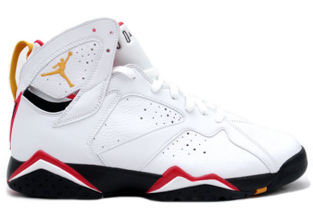 Jordan 7 Retro cardinals white black cardinal red bronze shoes