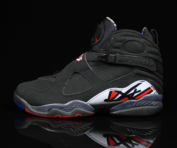 Jordan 8 Retro playoffs black varsity red white shoes - Click Image to Close