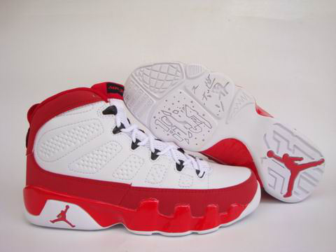 Jordan 9 Retro white red shoes